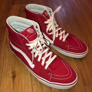 Men’s Vans Sk8-Hi Red Size 10.5 Skate Shoe Canvas